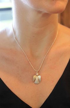 Angel pendant Silver and Pearl Necklace by Storiesofsilversilk Handmade Silver Earrings, Calla Lily Flowers, Angel S, Lily Flowers, Angel Pendant, Flowers Handmade, Silver Earrings Handmade, The Angel, Pendant Silver