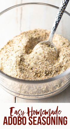 an easy homemade addo seasoning recipe in a glass bowl