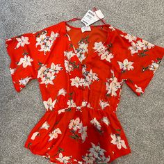 Bnwt. This Too Is A Cute Floral Print. It Is Red With A White Floral Print. Buttons Down The Front. Red Summer Blouse For Brunch, Red V-neck Tops For Brunch, Red Floral Print V-neck Top, Red V-neck Floral Print Top, Red Printed V-neck Blouse, Red V-neck Top For Brunch, Red Printed Tops For Day Out, Red Printed Summer Top, Casual Red Blouse For Brunch