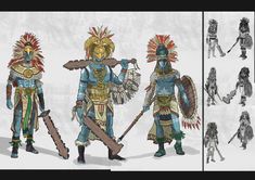 Aztec Culture, Aztec Warrior, Aztec Art, Dungeons And Dragons Characters, Mythology Art, Mexican Art, Medieval Fantasy, Illustration Character Design, Fantasy Character Design