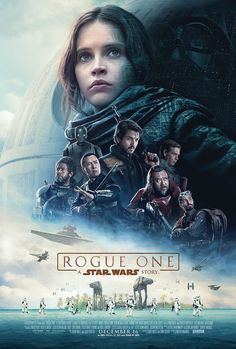 the movie poster for rogue one is on display