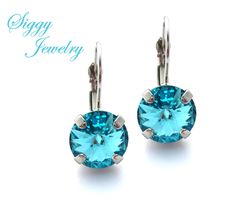 Swarovski Crystal Earrings, Light Turquoise Earrings, Light Blue Earrings, Cushion Cut Earrings, 12mm Earrings, 8mm Earrings, Round Crystal Earrings I'm offering these Swarovski crystal earrings in light turquoise in assorted styles, sizes and finishes. Whatever your style may be, I've got them for you. They range in size from the daintiest 6mm for your little princess and as large as 12mm for the fashionista in your family. The smaller 6 and 8mm sizes are the round chatons. The 10mm size is the Cushion Cut Earrings, Crystal Aquamarine, Tropical Destinations, Swarovski Crystal Necklace, Tropical Blue, Etsy Bridesmaid Gifts, Swarovski Crystal Earrings, Light Turquoise, Bora Bora