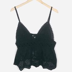 Very J Boho Crocket Knitted Lace Crop Top. Nwt. Black. Medium/Large. Beautiful Bohemian, Hippie, Festival, Eyelet, Scallop Hemline, 100% Cotton. Measurements: Chest 18” Length 17” Knitted Lace, J Black, Hippie Festival, Bohemian Hippie, Lace Crop Tops, Boho Crochet, Lace Knitting, Crop Top