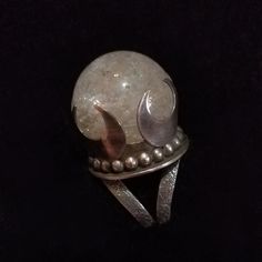 Witch Crystal Ball, Crystal Ball Ring, Moon Gazing, Light Crystal, Quartz Sphere, Moon Shapes, Original Jewelry, Crystal Sphere, Maker's Mark