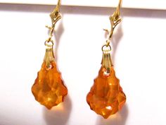 Swarovski Burnt Orange Crystal Earrings - Etsy Orange Clip-on Earrings For Formal Occasions, Formal Orange Clip-on Earrings, Orange Teardrop Earrings For Formal Occasions, Orange Drop Earrings For Anniversary, Formal Orange Teardrop Earrings, Orange Pierced Earrings For Formal Occasions, Formal Orange Pierced Earrings, Elegant Orange Earrings For Formal Occasions, Orange Pierced Earrings For Wedding