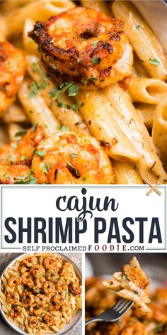 the cover of cajun shrimp pasta