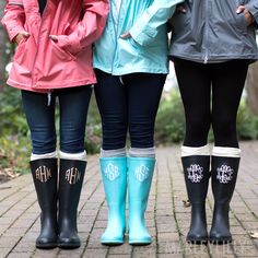 black monogrammed rainboots with laces in back Military Jacket Outfits, Cute Rain Boots, Wrap Boots, Monogram Shirts, Swag Shoes, Rubber Boots, Rainy Day Outfit, Hunter Boots, Rainy Day