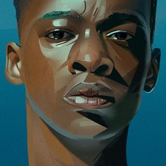 a digital painting of a man's face