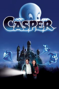 casper movie poster with two people standing in front of an image of a castle and ghost