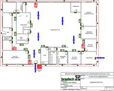 the floor plan for an office building with two separate rooms and three different areas in each room