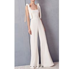 Reposhing This Item I Purchased From @Tbelle419. Never Worn, Too Long For Me! Wedding Jumpsuit, Moda Chic, White Jumpsuit, Jumpsuit Fashion, Kurt Cobain, Wide Leg Jumpsuit, Suho, Look Chic, Look Fashion