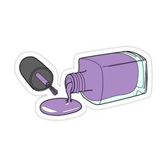 a purple nail polish bottle with a black brush