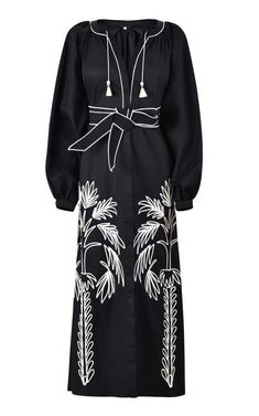 Embroidered Abaya, Johanna Ortiz Dresses, Leather Midi Dress, Johanna Ortiz, Poplin Dress, Silk Midi Dress, Cotton Midi Dress, Long Puff Sleeves, Blazer Dress