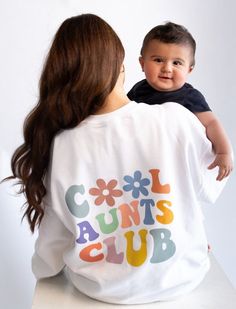 Gift For Aunt, Cool Aunt Sweater, Cool Aunt Shirt, Aunt Sweater, Aunt Birthday Gift, Cool Aunts Club, New Aunt Gift, Best Aunt Ever This shirt has a hand pressed design. It has a very soft touch that you will feel comfortable for a long day! ☆Material: 50% Cotton 50% Polyester ☆Runs true to size. ☆Gildan Ladies' G500L Heavy Cotton Please be sure to wash gently, cold, and tumble dry low to preserve the quality of your custom tee! Sizing and Colors Below. White Relaxed Fit Sweatshirt For Birthday, Casual White Top For Birthday, Fun White Top As Gift, Fun White Top As A Gift, Retro White Tops For Mother's Day, White Casual Sweatshirt For Birthday, Casual White Sweatshirt For Birthday, Retro White Top For Birthday, Fun White Tops For Mother's Day