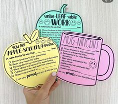 someone is holding up two apple sticky notes with the words, you are able to work