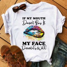 Costume Africain, Spring T Shirts, Half Sleeve Blouse, Lips Print, Estilo Chic, Sleeves Clothing, Self Design, Graphic Tops, Sport T-shirts