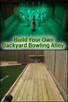 the bowling alley has been built into an outdoor area