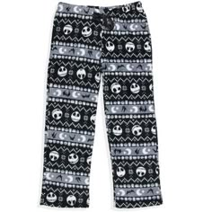 100% Officially Licensed Product. The Nightmare Before Christmas is Tim Burton's masterpiece fantasy film.  It is the story of Jack Skellington, a being from Halloween Town. When he learns about Christmas, he decides he wants to celebrate that holiday too. These black Minky fleece pajama lounge pants feature an all-over Jack Skellington Fairisle holiday design.  These are fun and unique sleep pants, perfect for Tim Burton fans. Made of 100% Polyester with an elastic drawstring waistband and have Jack Skellington Christmas Pajamas, The Nightmare Before Christmas Pajamas, Nightmare Before Christmas Pants, Nightmare Before Christmas Pjs, Halloween Pajama Pants, Plush Pajama Pants, Christmas Pajama Pants, Pajama Lounge, Fleece Pajama Pants