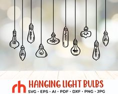 hanging light bulbs svg files