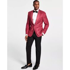 Make A Lasting Impression At Your Next Sophisticated Soiree With The Tonal Floral Medallions And Striking White Hue Of This Slim-Fit Suit Jacket From Alfani. Red Single Breasted Blazer For Evening, Red Single-breasted Blazer For Evening, Red Single-breasted Evening Blazer, Red Evening Blazer For Spring, Red Blazer With Suit Collar For Evening, Classic Slim Fit Party Outerwear, Red Evening Blazer With Suit Collar, Red Evening Blazer, Elegant Burgundy Outerwear For Party