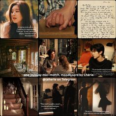 the collage shows several different scenes in this film