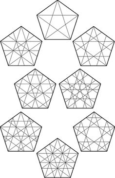 six pentagons are arranged in the shape of an octagon, with four sides facing