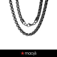 in stock Black Rolo Chain Necklace As A Gift, Black Box Chain Necklace For Formal Occasions, Black Rolo Chain Necklace For Gift, Black Box Chain Necklace For Formal Events, Formal Black Box Chain Necklace, Black Box Chain Necklace, Classic Black Chain Link Necklace, Classic Black Chain Necklace With Box Chain, Classic Black Box Chain Necklace