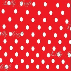 a red background with white polka dots