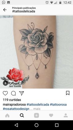 a woman's leg with a rose tattoo on it and the caption in spanish