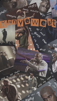 a collage of photos with the words happyweet written on them in orange and black