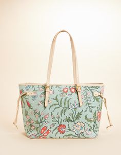 Jetsetter Tote Hamilton Floral Block Print from Spartina 449 Spring Travel Shoulder Bag With Detachable Strap, Spring Travel Bag With Adjustable Strap, Spring Rectangular Bag With Adjustable Straps, Spring Travel Satchel With Adjustable Strap, Green Bags With Adjustable Straps For Daily Use, Spring Rectangular Bags With Adjustable Straps, Rectangular Bags With Adjustable Straps For Spring, Spring Everyday Shoulder Bag With Adjustable Straps, Spring Travel Shoulder Bag With Adjustable Strap