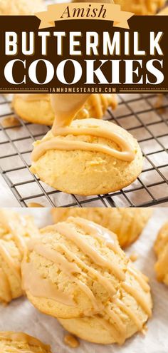 buttermilk cookies with peanut butter icing on top