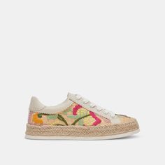 AZALIA SNEAKERS FLORAL MULTI RAFFIA Multi Colored Shoes, Elegant Sneakers, Outdoor Brunch, Embroidered Sneakers, Vacay Vibes, Maxi Jumpsuit, Woven Raffia, Perfect Life, Fit Inspo