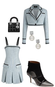 Classy Outfits Polyvore, Bloodhounds Kdrama, Jisoo Outfit, Winter Outfits Polyvore, Denise Mercedes, Korean Winter Outfits, Tweed Outfit, Solo Dress, Shoplook Outfits