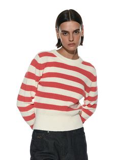 Editor's NotesThis stripe round neck knitwear features a trendy crop length and regular fit and is made from cotton-blended fabric with a soft touch and good fit. It is increasing brand identity by adding the newly developed Plac's signature metal decoration.- Cotton mixed fabric- Trendy crop length- Regular fit- Plac's signature metal decoration Measurements(in.)Size: One Size (XS-M)- Total Length: 19.68in.- Shoulder: 14.96in.- Chest: 16.92in.- Hem: 14.17in.- Sleeve Length: 24.8in.- Sleeve Cross Section: 3.34in. Model Info: Height 5' 64, Wearing a size One   Composition & Care- Fabric: 60% Cotton, 40% Acrylic- Dry Cleaning For First Wash- Hand Wash in Lukewarm Water Separately Designer- by PLAC Cross Section, Mixing Fabrics, Metal Decor, Brand Identity, Round Neck, Knitwear, Sleeve Length, Knitting, Clothes For Women