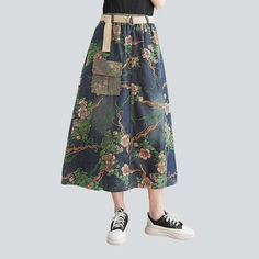 Introducing the 2023 Spring-Summer Collection's cargo pocket printed denim skirt ââ‚?the perfect combination of city mode and contemporary fashion!Why It's The Ideal Streetwear LookThis eye-catching denim skirt has it all ââ‚?from the long silhouette and high-waist cut to the unique painted pattern and cargo pockets. this piece is sure to turn heads. Not to mention. the resilient rubber closure ensures that you can rock any look with confidence and trend.Key Highlights: Painted Perfection: A uni Denim Cargo Skirt With Pockets For Summer, Trendy Summer Denim Skirt With Cargo Pockets, Trendy Denim Skirt With Cargo Pockets For Summer, Blue Denim Skirt With Pockets For Summer, Trendy Denim Blue Cargo Skirt For Spring, Trendy Spring Denim Blue Cargo Skirt, Casual High Waist Cargo Skirt For Summer, Spring Denim Skirt With Patch Pockets, Summer Skirt With Pockets In Relaxed Fit