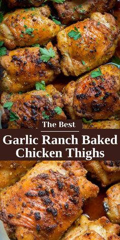 the best garlic ranch baked chicken thighs