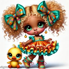 Black Dolls African Americans, Black Baby Art African Americans, Baby Girl Cartoon, African Child Artwork, Duck Clipart, Beautiful Screensavers, Baby Girl Clipart, Quirky Girl, American Baby