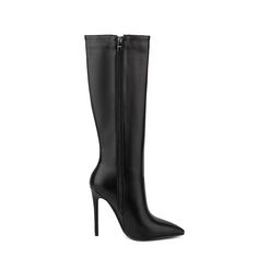 Introducing our ChicHeel Classy Pointed Toe High Heeled Boots, the perfect addition to your winter wardrobe. These long boots are designed to keep you stylish and warm during the colder months. Featuring a sleek pointed toe shape, these boots exude elegance and sophistication. Crafted with high-quality materials, these boots are built to last. The outsole is made from durable rubber, providing excellent traction and stability on various surfaces. Not only do these boots offer style and durabilit Elegant Tall Knee-high Winter Boots, Fitted High Ankle Knee-high Boots For Winter, Faux Leather Knee-high Boots For Winter, Wide Calf High Ankle Boots For Winter, Wide Calf High Ankle Winter Boots, Winter Boots With Reinforced Heel, Tall Boots For Party In Fall, Winter Platform Boots With Reinforced Heel For Night Out, Tall Party Boots For Fall