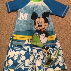 New Without Tags Short Sleeve Cotton Swimwear For Play, Playful Black Beach Shorts, Casual Mickey Mouse Playtime Set, Playful Blue Shorts For School, Kids Swimming, Rash Guard, Bathing Suit, Bathing Suits, Kids Shop