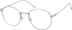 These round metal glasses have larger lenses that work well for sunglasses or glasses. The eyeglasses is fitted with adjustable nose pads for added comfort. It is available in the following colors: silver pink gold or brown. | Zenni Women's Round Prescription Eyeglasses Silver Stainless Steel Silver Rimmed Glasses, Zb1 Concert, Silver Frame Glasses, Pink Round Glasses, Wire Rimmed Glasses, Round Metal Glasses, Glasses Frames Trendy, Cheap Glasses, Round Prescription Glasses