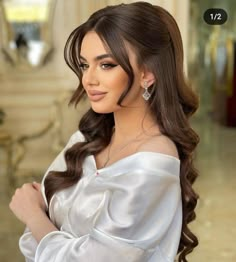 Brunette Bride, Formal Hairstyles For Long Hair, Engagement Hairstyles, Guest Hair, Bridesmaid Hair Makeup, Elegant Wedding Hair, Long Hair Wedding Styles, Wedding Hair Inspiration, Hairdo For Long Hair