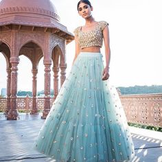 Mrunalini Rao Light Blue Lehenga, डिजाइनर कपड़े, Indian Outfits Lehenga, Designer Bridal Lehenga, Blue Lehenga, Patiala Salwar