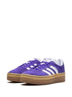 Find ADIDAS Gazelle Bold Sneakers on Editorialist. plum purple calf suede round toe panel detailing textured finish tongue with logo-print signature 3-Stripes logo to the side logo print to the side contrasting heel counter branded insole stacked layer detail at the sole with embossed logo flat rubber sole front lace-up fastening Modern Purple Leather Sneakers, Purple Leather Sneakers With Rubber Sole, Low-top Purple Sneakers With Contrast Sole, Purple Low-top Sneakers With Contrast Sole, Purple Leather Sneakers With Gum Sole, Purple Leather Sporty Sneakers, Purple Suede Sneakers With Round Toe, Purple Sports Sneakers With Contrast Sole, Purple Sneakers With Contrast Sole For Sports