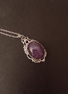 Purple Accessories Aesthetic, Purple Jewelry Aesthetic, 1800s Jewelry, Gem Stone Necklace, Victorian Gothic Jewelry, Ethereal Jewelry, Gothic Themes, Medieval Gothic, Victorian Necklace