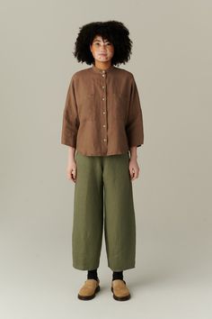 "This garment is oversized. Before placing an order, check the approximate measurements of the finished garment given below. FREE CUSTOMIZATION Important: We can make the garment longer by adding 15cm | 6″ free of charge Possible changes: Lengthen | shorten the garment Lengthen | shorten the sleeves Change the color to one that is not listed but is available on the color palette. The above alterations make the item non-returnable and non-refundable. The model is 5'11\" (180cm) tall with a 94cm/37\" bust, 72cm/28.3\" waist, 99cm/39\" hips and she is wearing an XS. XS Length ± 65cm | 25.6\" Bust ± 135cm | 53.1\" Sleeve length from HPS ± 60.5cm | 23.8\" Sleeve width ± 42cm | 16.5\" Hem width ± 135cm | 53.1\" S-M Length ± 66cm | 26\" Bust ± 143cm | 56.3\" Sleeve length from HPS ± 62cm | 24.4\" Effortless Linen Tops With Pockets, Brown Relaxed Fit Linen Blouse, Linen Tops With Pockets, Brown Linen Blouse For Work, Oversized Linen Blouse With Pockets, Effortless Linen Shirt For Fall, Effortless Linen Fall Shirt, Oversized Relaxed Linen Shirt, Linen Shirt For Daywear In Fall