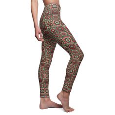 These stylish leggings feature a unique red and green crochet granny square pattern that adds a fun and playful touch to any outfit. Made with soft, comfortable fabric, they're perfect for lounging, running errands, or simply adding a pop of personality to your wardrobe. The realistic print design creates a visually interesting look without the bulk of traditional crochet.   .: 95% Polyester brushed suede 5% Spandex .: Skinny fit .: Tagless .: White thread color .: Runs true to size *Please note that these leggings are printed and are not made of yarn Red And Green Crochet, Christmas Granny Square, Crochet Granny Square Pattern, Granny Square Pattern, Stylish Leggings, Green Crochet, Crochet Granny Square, Legging Outfits, Granny Squares Pattern