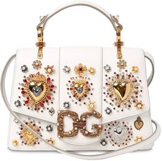 Regular Dg Amore Embroidered Leather Bag Heart Embroidery, Embroidered Leather, Dolce E Gabbana, Dolce & Gabbana, Bags Women, Luxury Bags, Calf Skin, Leather Bag, Bags Designer