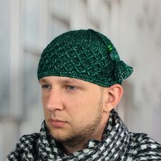 View our stunning winter wool kufi hat collection that will add an a fashionable element in your daily life. Click to shop now! Perfect muslim kufi hat for gifts. Kufi section: https://etsy.me/3veGpPT Melange yarn mix: 30% alpaca wool, 70% cotton Size and color: Please choose from the drop down menu. Additional decoration - detachable tassel. If necessary, you can separate the tassel yourself without damaging the kufi. Advantages: - Wool warms, cotton provides warmth comfort, the head does not s Flat Cap Hats As Winter Gifts, Woolen Caps For Men, Handmade Traditional Crochet Cap, Kufi Pattern Crochet, Gift Beanie, Kufi Hat Pattern, Mens Beanies, Beanies Crochet, Beanie Men