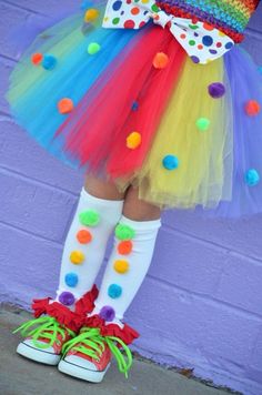 Pola Top, Theme Carnaval, Baby Kostüm, Rainbow Tutu, Summer Crafts For Kids, Baby Legs, Circus Clown, Clown Costume, Leg Warmer